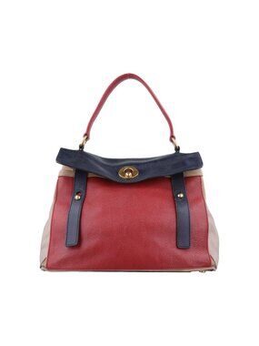 Saint Laurent Yves Muse Two Blue Red Beige Leather Handbag